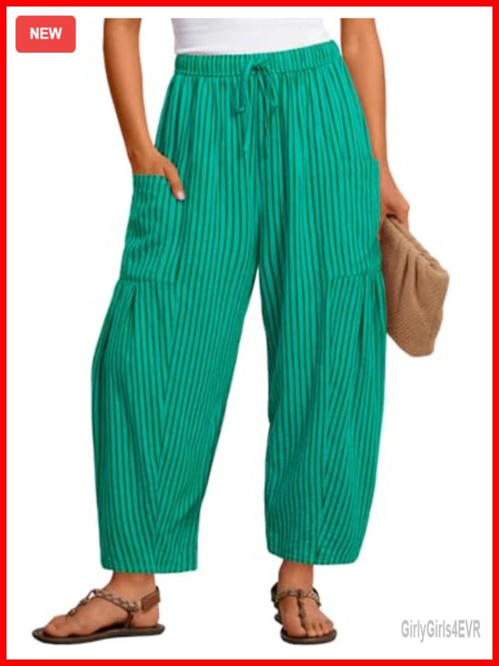 Cotton Linen Wide Leg Palazzo Barrel Pants Trousers Boho